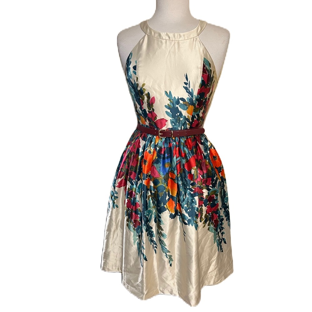 ModCloth What’s The Zeal Halter Dress Small Flower Box Wedding Bridal Baby Event - Picture 2 of 6